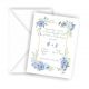 Προσκλητήριο Γάμου με Γαλάζια Λουλούδια
